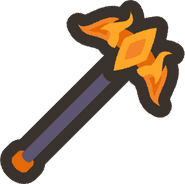 Amber pickaxe - "Aesthetic only."