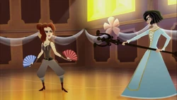 Кассандра сражается с Леди Кейн