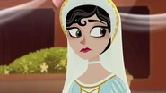Cassandra winks at Rapunzel.