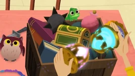 Rapunzel holding the Ancient Hourglass