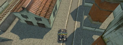 Дом, башни и железная дорога