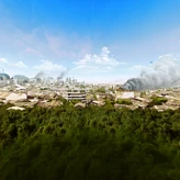 Небо с изображением домов (карта Будущее)