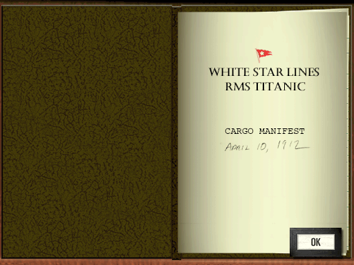 Cargo Manifest | Titanic - Adventure Out Of Time Wiki | Fandom