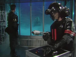 The Dalek Troopers find Davros, still in suspended animation.