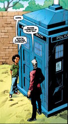 Recovering in the Collins’ garden. (COMIC: Moving In [+]Mark Wright, DWM Comics (Panini Comics, 2016).)