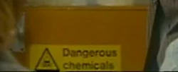 A sign warning of " chemicals"