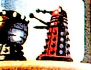 The Red Dalek and the  discuss the  threat