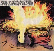 The  of Mount Vesuvius rises. (:  [+]Alan Fennell, Thunderbirds crossover stories (City Magazines, 1965)