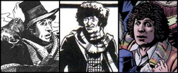 The first appearances of the Fourth Doctor across several publishers --  in ,  in , and  by .