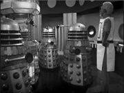 The "" Dalek (centre-right) as it appears in :  alongside  and other .