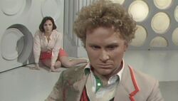 The Sixth Doctor, having just regenerated.