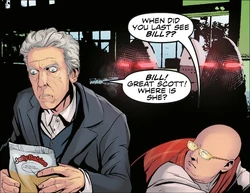 The  uses the phrase "Great Scott!". (:  [+]Richard Dinnick, Doctor Who: The Twelfth Doctor (Titan Comics, 2017)