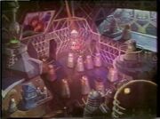 Daleks surrounding  and .