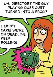 The  on  turns into a frog