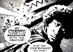 DWM 19 Fourth Doctor in Mexican hat destroyed