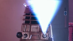 Dalek Thay opens fire on Cybermen.