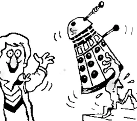 Dalek climbing up stairs