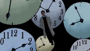 Professor Paradox travelling through time in Ben: 10.