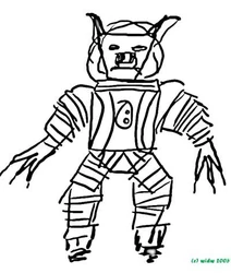 squidbaby23's sketch of the alien creature.