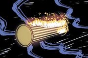 The Master's TARDIS burns