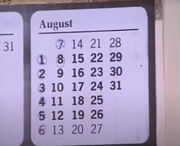 August on a calendar