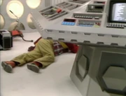 The Doctor lies crippled on the TARDIS floor. (:  [+]Pip & Jane Baker, Doctor Who season 24 (BBC1, 1987)