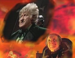 The Third Doctor's image is evoked by the Tremas Master.