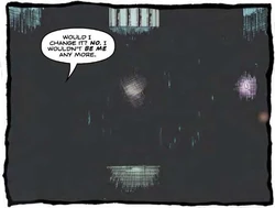 Doom (right) enters River Song's cage in the Stormcage Containment Facility in Target Selected.