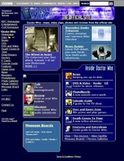 Doctor Who Website Home Page on 8 November 2001