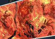 Burning corpse