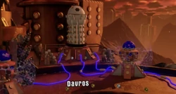 Davros waits for the Doctor in his Emperor casing.