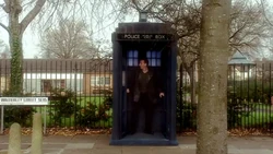 An empty TARDIS on Walterley Street (: )