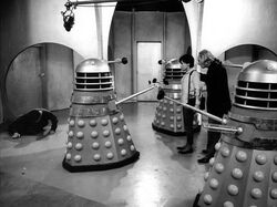 The Daleks boom mic overhead