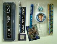 280 BUMPER PACK: Pencils, pen, yo-yo bouncy ball and Ultra rare Doctor Who Monster Invasion Ultimate trading card AND one of two pencil Tin sets.