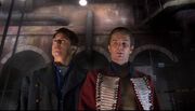 Jack and John Hart in Torchwood Hub