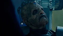Davros's breath becomes ragged.