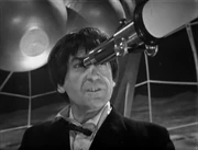 Moonbase-4 Doctor looks through telescope
