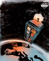Rose Illustrated TARDIS above the Earth