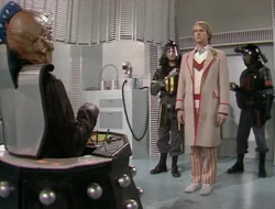 Davros meets the Fifth Doctor.
