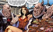 Leela dines with the Judoon