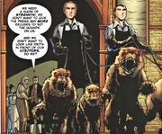 The "special kind of hunting dogs" used by the  in . (:  [+]Lawrence Miles, Faction Paradox (2003) (Image Comics, 2003)