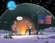 Rory and the Doctor on the Moon