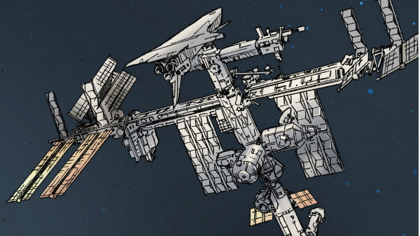 international space station cutaway