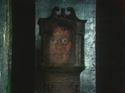 The Master escapes Gallifrey in his TARDIS, which is disguised as a . (:  [+]Robert Holmes, Doctor Who season 14 (BBC1, 1976)