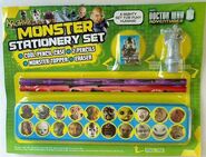 345 Stationery: Monster themed tins pencils, toppers and rubber