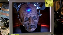 Davros on the TARDIS scanner.