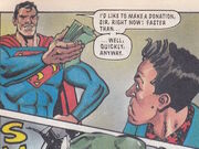 Superman makes a donation