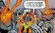 The Cybermen of Centuria are destroyed (:  [+]Steve Cook, DWBIT comic stories (GE Fabbri Ltd, 2007)