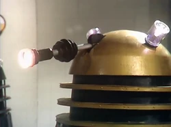 Amongst other distinguishing features, the Dalek Supreme sported black insulator discs