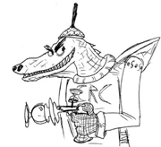 A Retconning Crocodile, as depicted by .